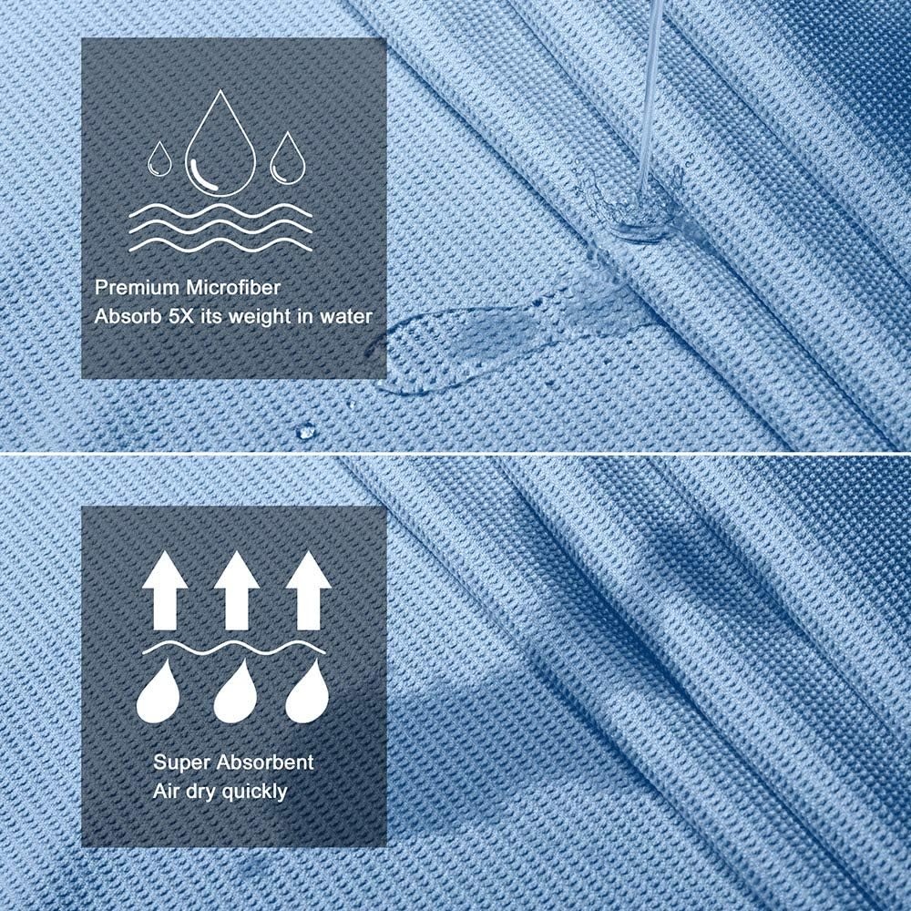 image:imageHeathyoga Hot Yoga Towel Non Slip Microfiber Non Slip Yoga Mat Towel Exclusive Corner Pockets Design DualGrip Sweat Absorbent Perfect for Hot Yoga Bikram Pilates and Yoga MatsBlue