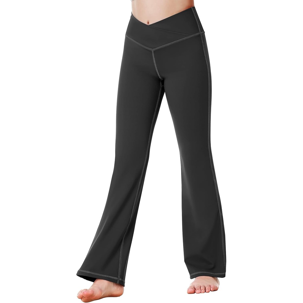 image:imageHeathyoga Girls Yoga Pants Flare Leggings for Girls Crossover Sweatpants Bootcut Dance Pants Athletic Bell Bottoms