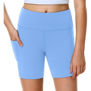 image:imageHeathyoga 5 Girls Volleyball Shorts for Teen Girls Dance Biker Shorts Kids Gymnastics Athletic SpandexLight Blue