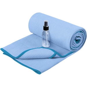 image:imageHeathyoga Hot Yoga Towel Non Slip Microfiber Non Slip Yoga Mat Towel Exclusive Corner Pockets Design DualGrip Sweat Absorbent Perfect for Hot Yoga Bikram Pilates and Yoga MatsBlue