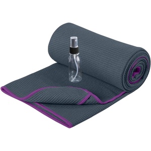 image:imageHeathyoga Hot Yoga Towel Non Slip Microfiber Non Slip Yoga Mat Towel Exclusive Corner Pockets Design DualGrip Sweat Absorbent Perfect for Hot Yoga Bikram Pilates and Yoga MatsCharcoal