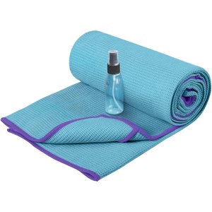 image:imageHeathyoga Hot Yoga Towel Non Slip Microfiber Non Slip Yoga Mat Towel Exclusive Corner Pockets Design DualGrip Sweat Absorbent Perfect for Hot Yoga Bikram Pilates and Yoga MatsTeal