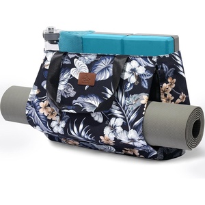 image:imageHeathyoga MultiFunctional Yoga Mat Carrier Gym Tote Bag  Large Mat Pocket Womens Workout BagZipperFlowers