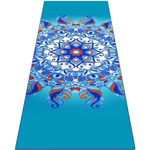 image:imageHeathyoga Non Slip Hot Yoga Towel 100 Microfiber Non Slip Yoga Mat Towel for Hot Yoga Pilates and Fitness Exclusive Corner Pockets Design  Free Spray BottleAqua Mandala