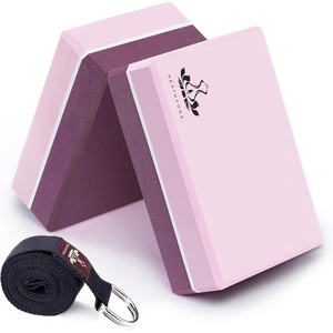 image:imageHeathyoga Yoga Blocks 2 Pack with Strap High Density EVA Foam Yoga Block and Yoga Strap Set to Support and Improve Poses and FlexibilityPink