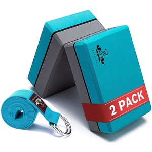 image:imageHeathyoga Yoga Blocks 2 Pack with Strap High Density EVA Foam Yoga Block and Yoga Strap Set to Support and Improve Poses and FlexibilityTurquoise