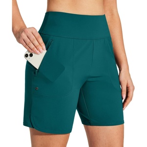 image:imageHeathyoga 7 Swim Board Shorts Women Strechy High Waisted Beach Shorts for Women with Liner Quick Dry Bathing Suit BottomsForest Green