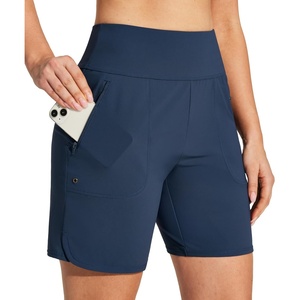 image:imageHeathyoga 7 Swim Board Shorts Women Strechy High Waisted Beach Shorts for Women with Liner Quick Dry Bathing Suit BottomsNavy Blue