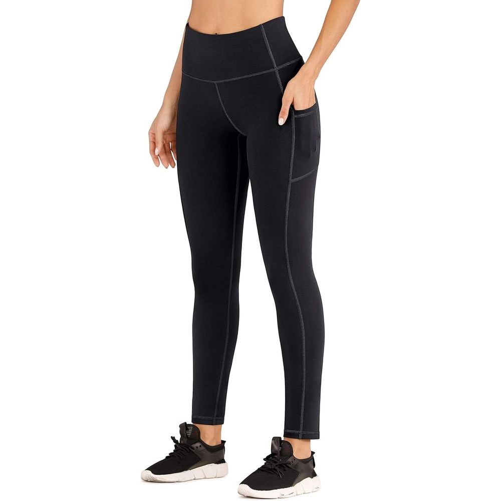 image:imageHeathyoga Womens Workout Leggings with 3 Pockets for Women Tummy Contorl High Waist Yoga Pants Women Compression GymBlack