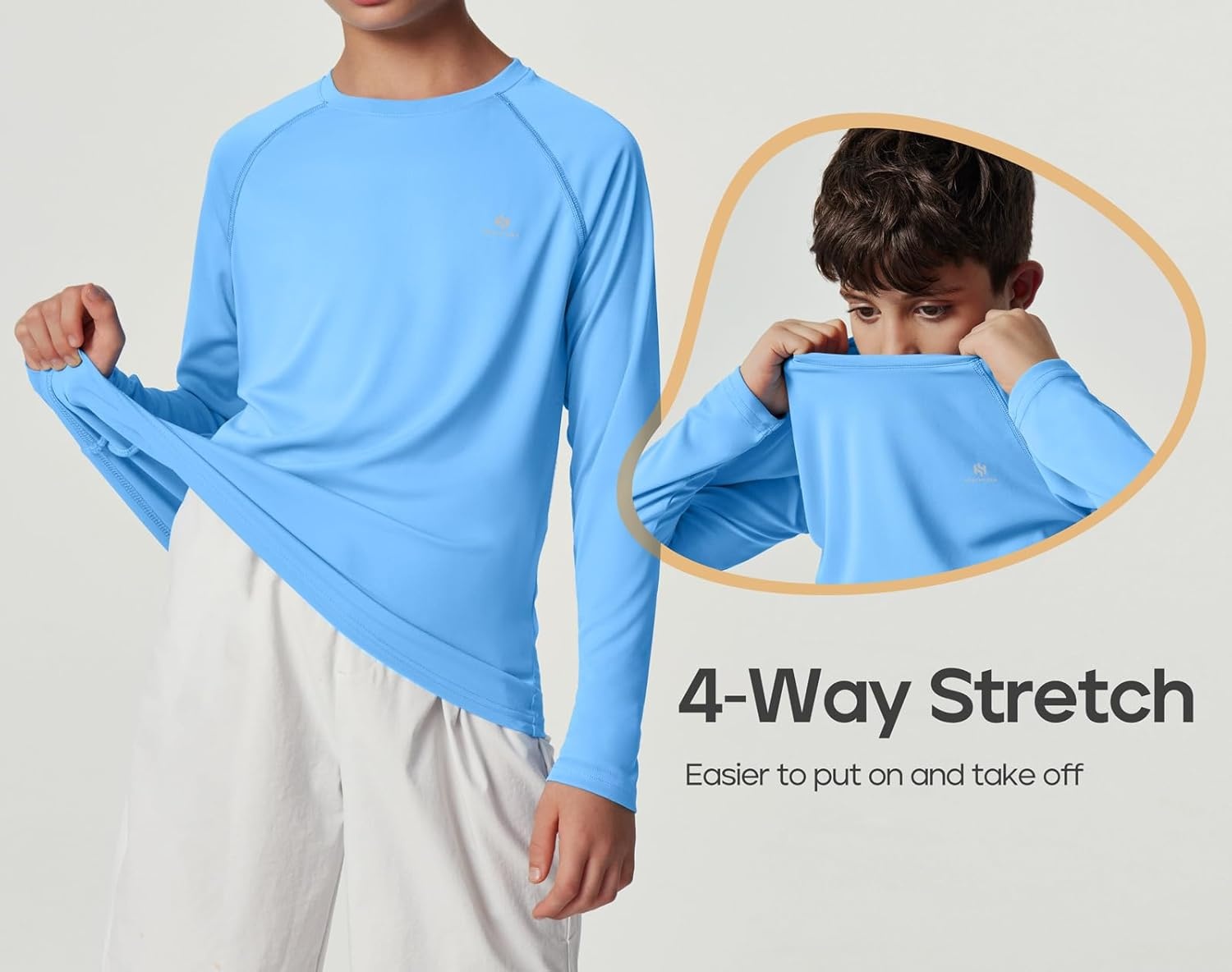 image:imageHeathyoga Boys Rash Guard UPF 50 Swim Shirt UV Sun Protection Hooded Long Sleeve