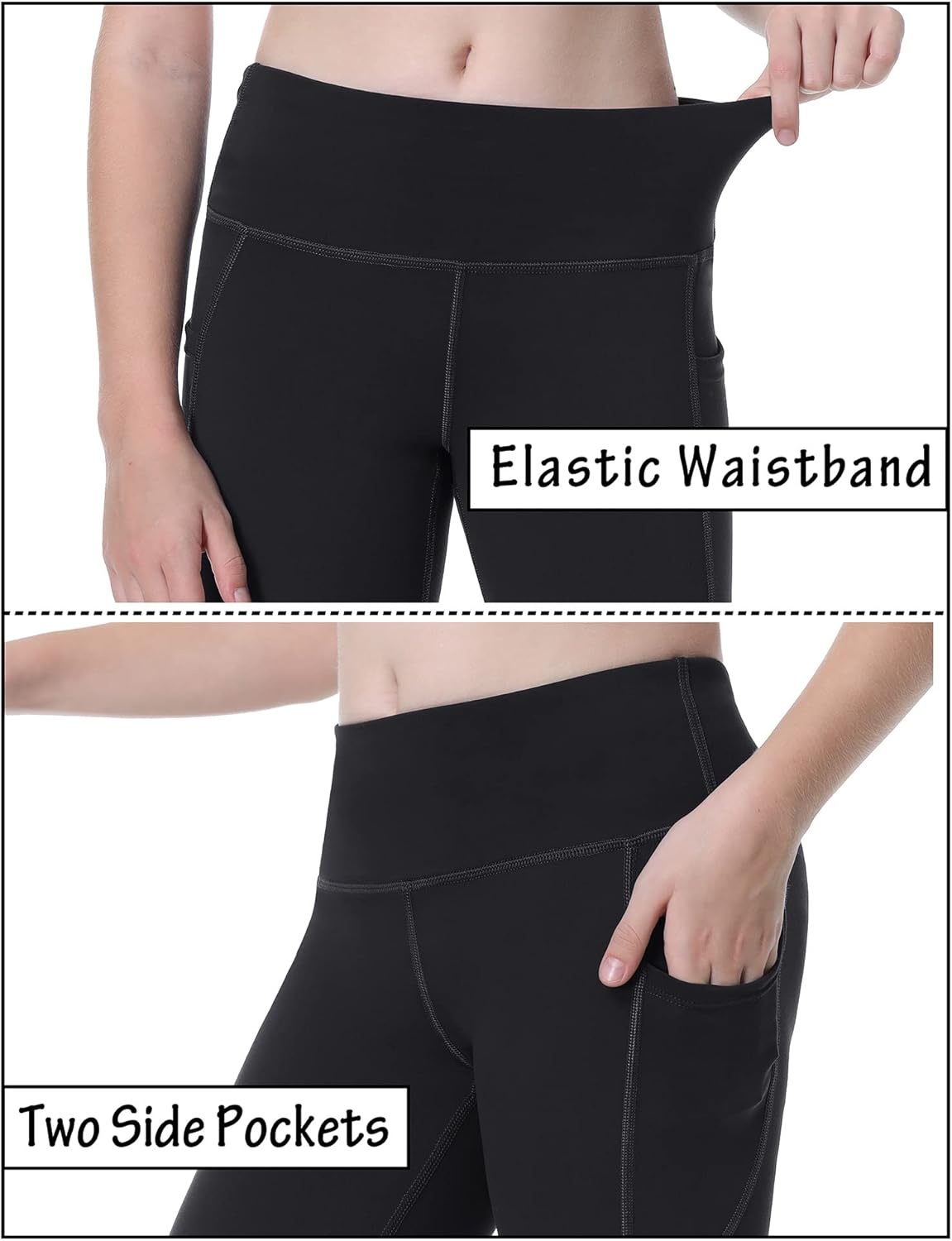 image:imageHeathyoga Girls Leggings with Pockets Athletic Leggings Girls Pants Clothes for Teen Girl Kids Dance WorkoutBlack