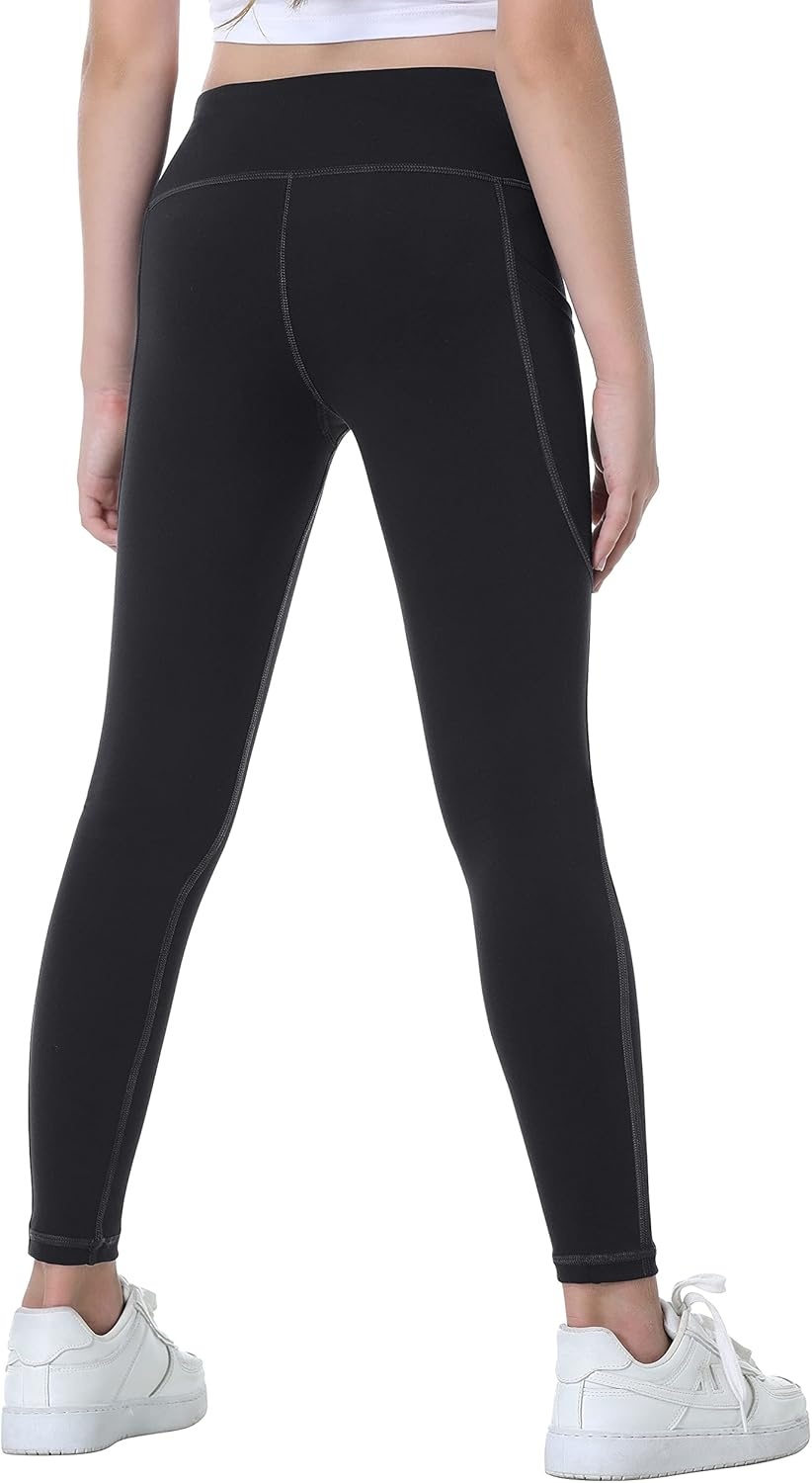 image:imageHeathyoga Girls Leggings with Pockets Athletic Leggings Girls Pants Clothes for Teen Girl Kids Dance WorkoutBlack