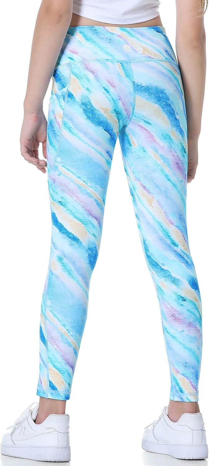 image:imageHeathyoga Girls Leggings with Pockets Athletic Leggings Girls Pants Clothes for Teen Girl Kids Dance WorkoutRainbow