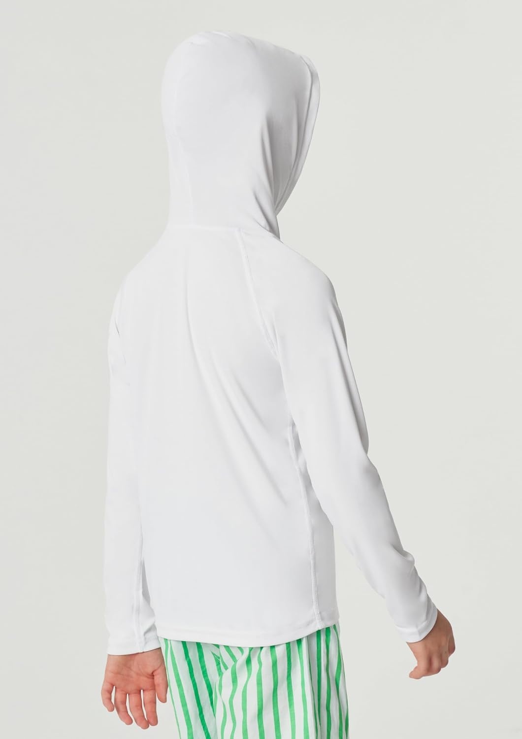 image:imageHeathyoga Rash Guard for Boys Swim Shirt UPF 50 UV Sun Protection Hooded Fishing Shirt with Pocket for Toddler KidHoodie White