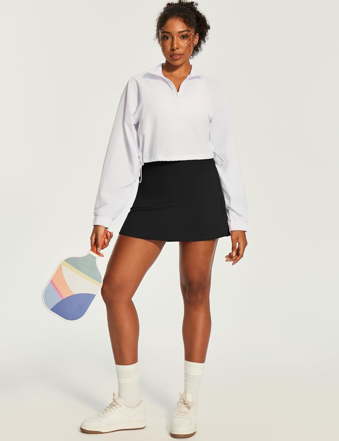 image:imageHeathyoga 15 Tennis Skirt for Women Tummy Control Tennis Skirts for Women A Line Athletic Skorts for Woman with PocketsBlack