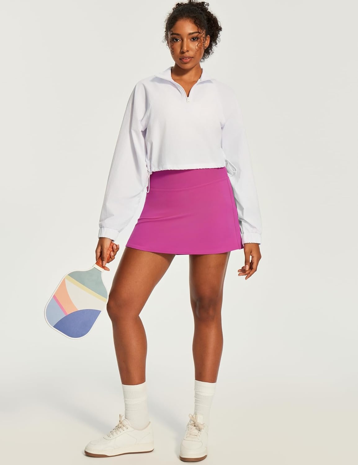 image:imageHeathyoga 15 Tennis Skirt for Women Tummy Control Tennis Skirts for Women A Line Athletic Skorts for Woman with PocketsPink