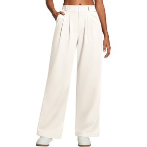 image:imageHeathyoga Wide Leg Stretchy Work Pants Women Pull on Dress Pants High Waisted Business Casual Trousers Slacks for WomenBone